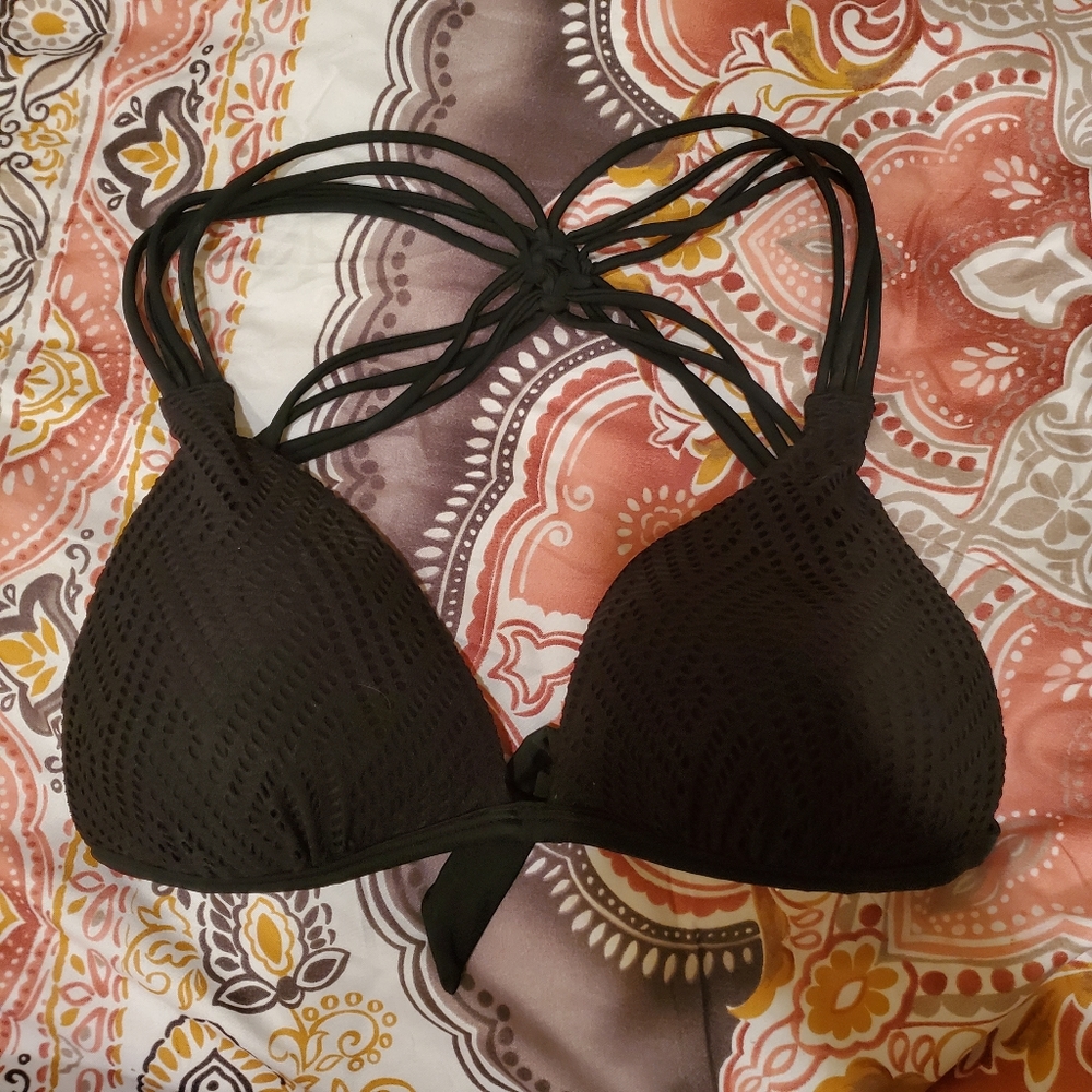 Black lace bikini top